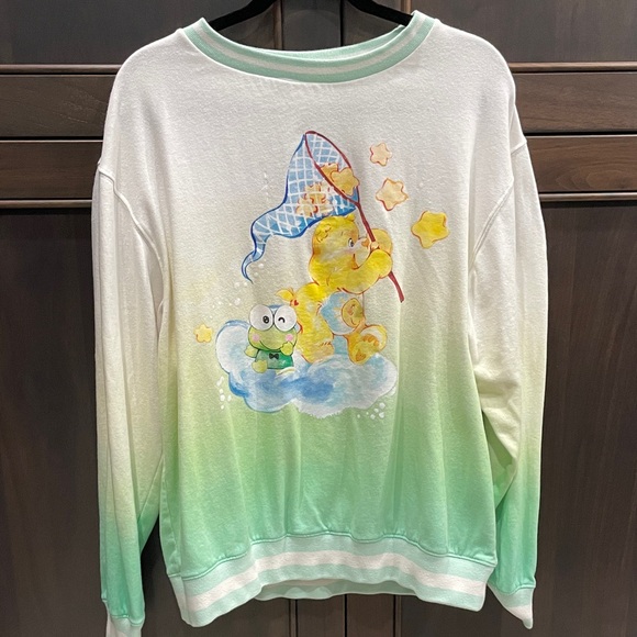 Sanrio Hello Kitty Keroppi Funshine Bear Crewneck Ombre - Picture 1 of 7